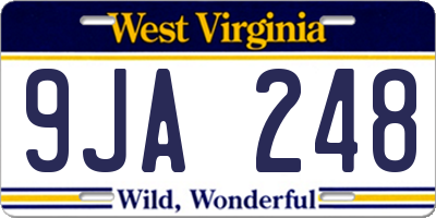 WV license plate 9JA248