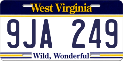 WV license plate 9JA249