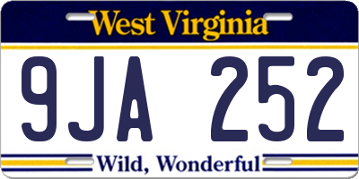 WV license plate 9JA252