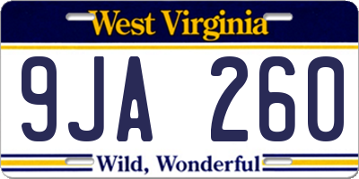WV license plate 9JA260