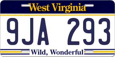 WV license plate 9JA293