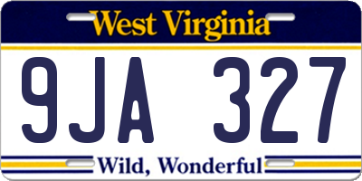 WV license plate 9JA327