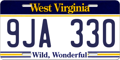 WV license plate 9JA330