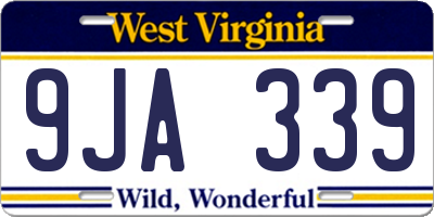 WV license plate 9JA339
