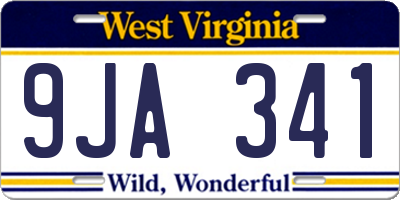 WV license plate 9JA341