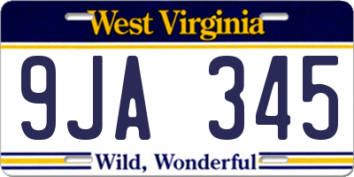 WV license plate 9JA345