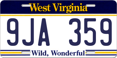 WV license plate 9JA359