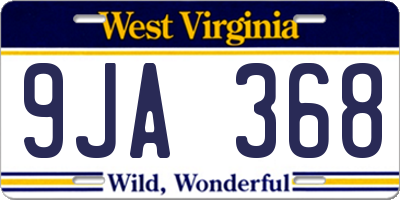 WV license plate 9JA368
