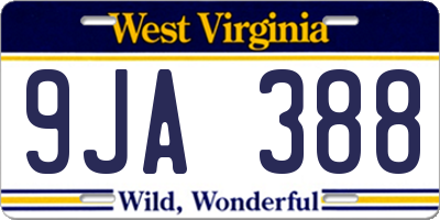 WV license plate 9JA388