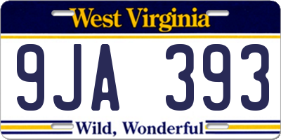 WV license plate 9JA393