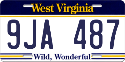 WV license plate 9JA487
