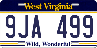 WV license plate 9JA499