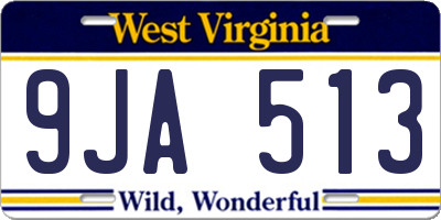WV license plate 9JA513