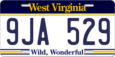 WV license plate 9JA529