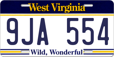 WV license plate 9JA554