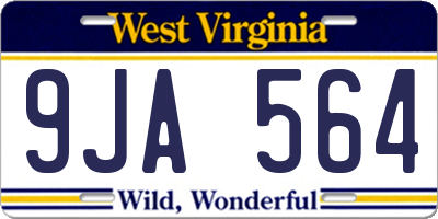 WV license plate 9JA564