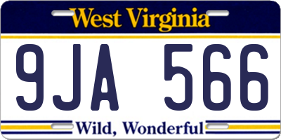 WV license plate 9JA566