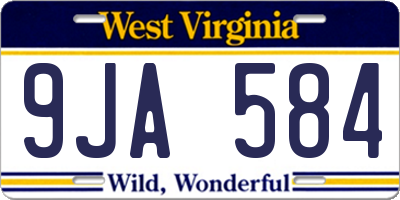 WV license plate 9JA584