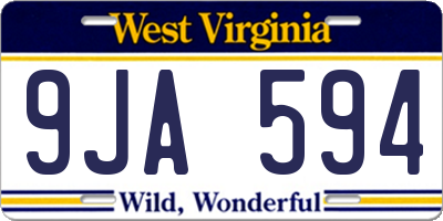 WV license plate 9JA594