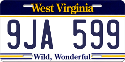 WV license plate 9JA599