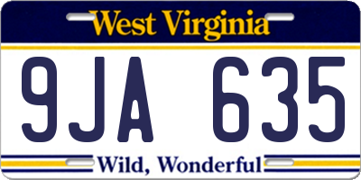 WV license plate 9JA635