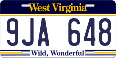 WV license plate 9JA648
