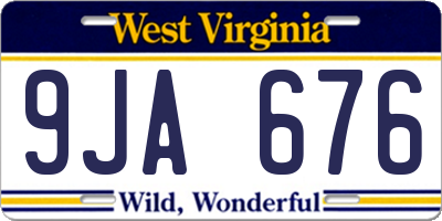 WV license plate 9JA676
