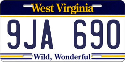 WV license plate 9JA690