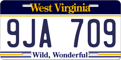WV license plate 9JA709