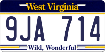 WV license plate 9JA714