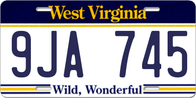 WV license plate 9JA745