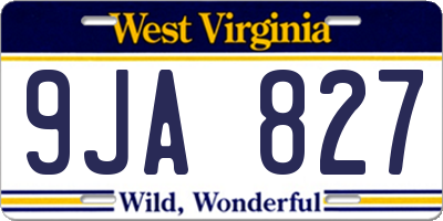 WV license plate 9JA827