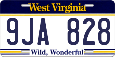 WV license plate 9JA828