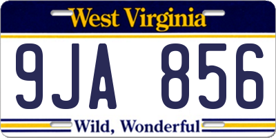 WV license plate 9JA856