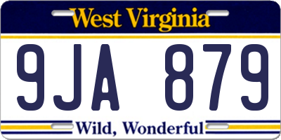 WV license plate 9JA879