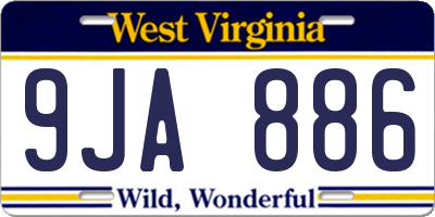 WV license plate 9JA886