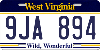 WV license plate 9JA894
