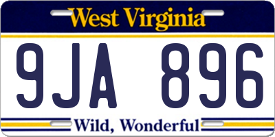 WV license plate 9JA896