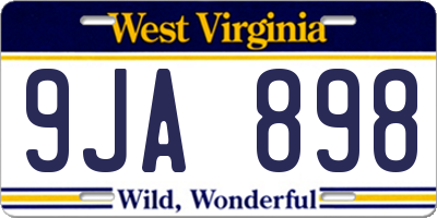 WV license plate 9JA898