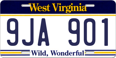 WV license plate 9JA901