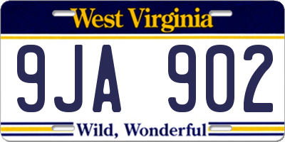 WV license plate 9JA902