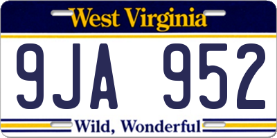 WV license plate 9JA952