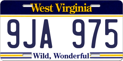 WV license plate 9JA975