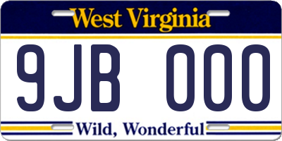 WV license plate 9JB000