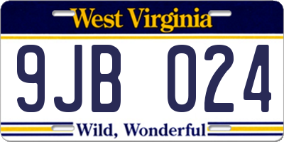 WV license plate 9JB024