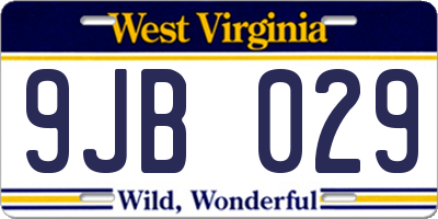 WV license plate 9JB029