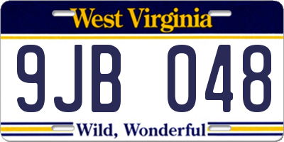 WV license plate 9JB048