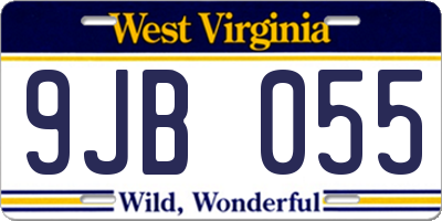 WV license plate 9JB055