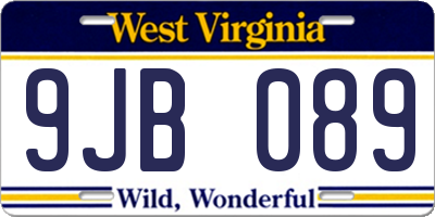 WV license plate 9JB089