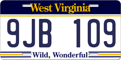 WV license plate 9JB109